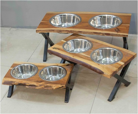 Wooden PET Bowl Stand