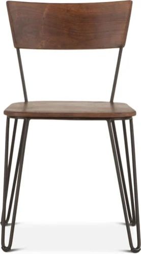 Sheesham Wood Iron Hairpin Leg Chair