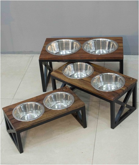 Wooden PET Bowl Stand