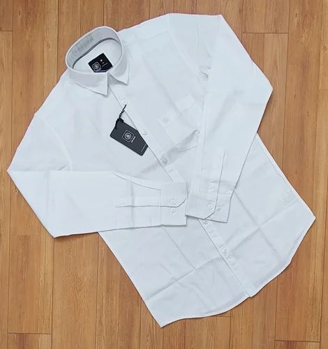 Men Cotton Casual Wear Plain Shirt