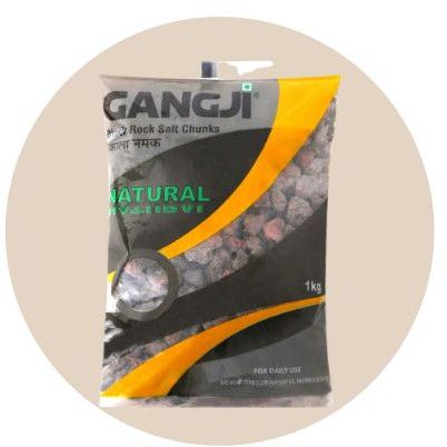 GANGJI Himalayan Black Salt Lumps (1kg Pouch)