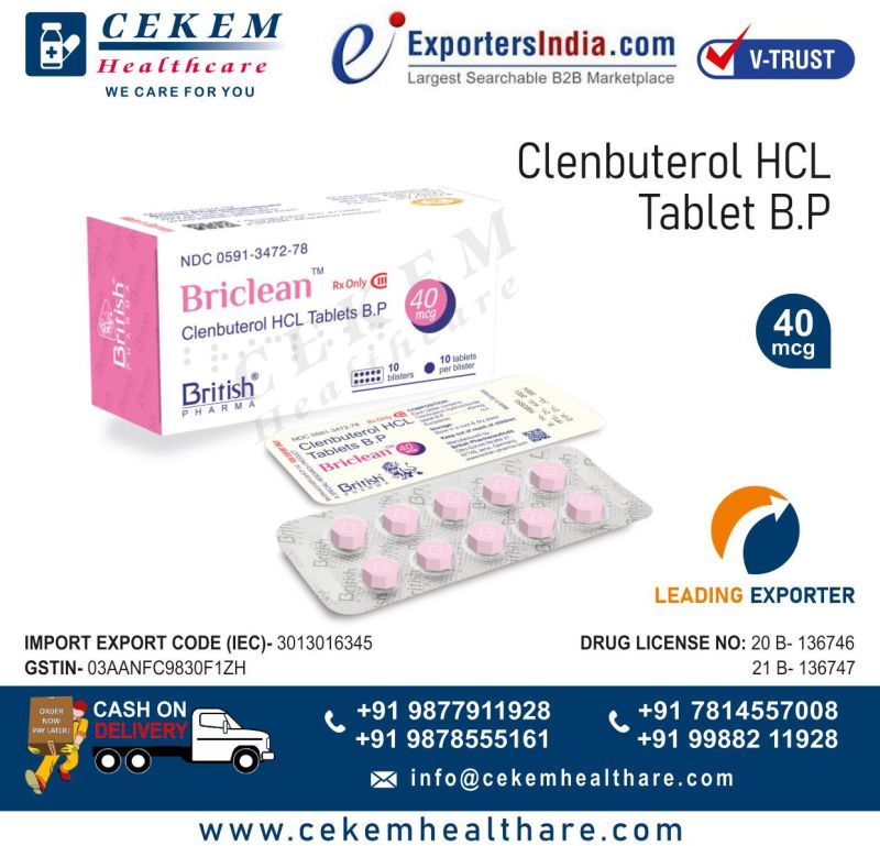 Clenbuterol Tablets 40 Mcg Briclean Tablets