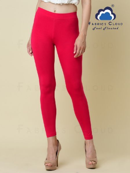 5% Spandex) Chuidar Plain Biowash Ankle Fit Leggings, Gender : Ladies