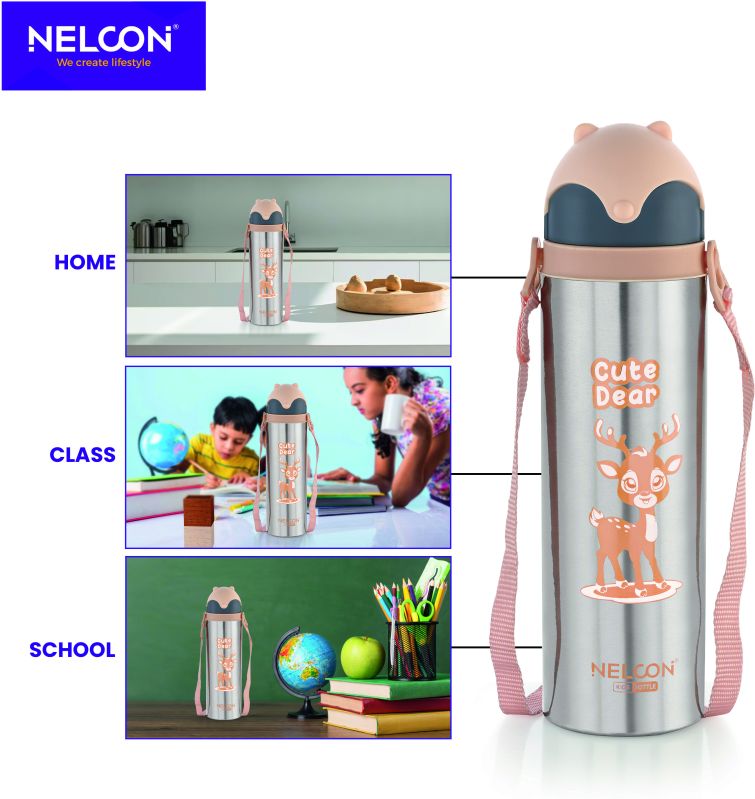 SS KIDS WATER BOTTLE -KIKI-CUTE DEAR 600 ML