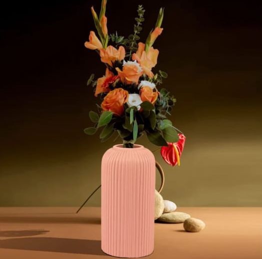 Decorative Cylinder Shape Ceramic Flower Vase