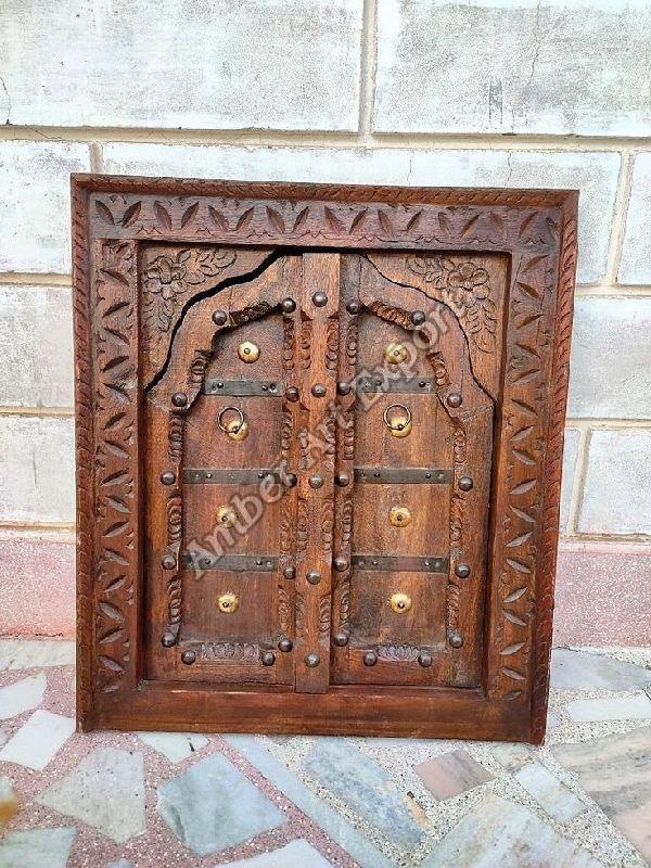 Solid Wood Antique Windows With Brass Work