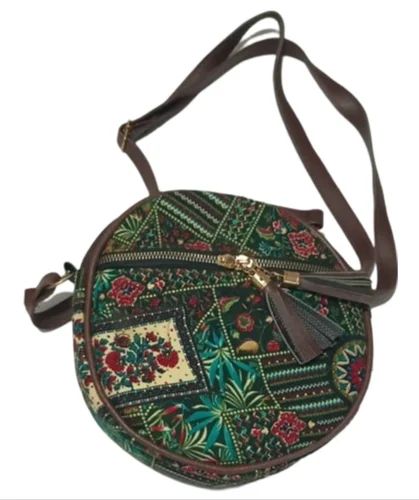 Printed Jute Sling Bag