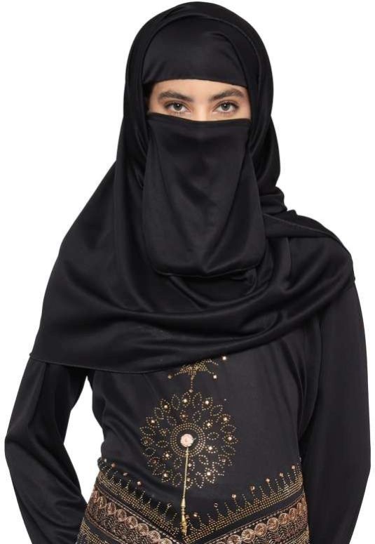 Black Embroidered Abaya For Womens