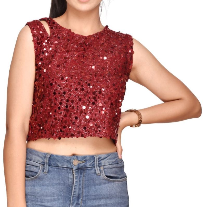 Trending Shinny &AMP;AMP; Sequins Crop Top For Women