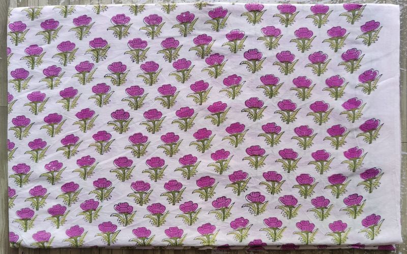 Hand Block Printed Cotton Fabric Running