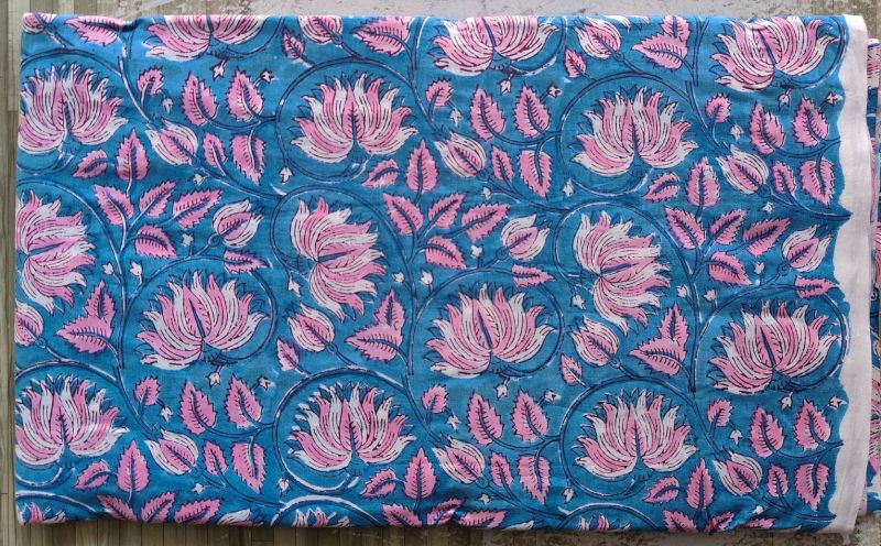 Hand Block Printed Cotton Fabric Running