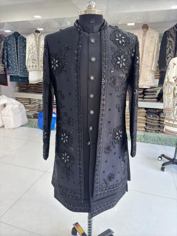 Party Wear Full Sleeves Indo Western Suit