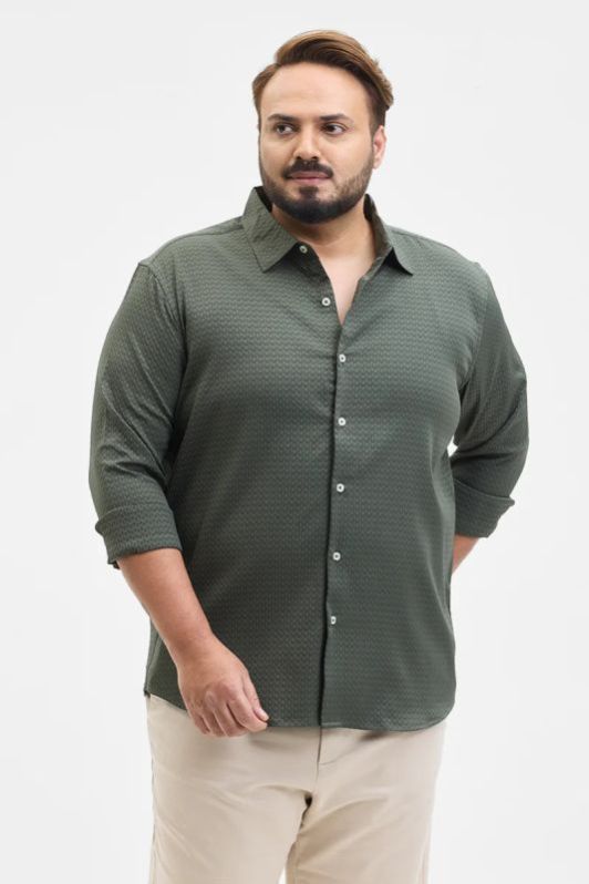 Olive Regular Fit Mens Shirt