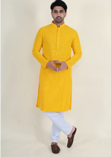 Mens Chikan Kari Kurta