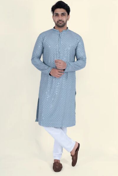 Mens Chikan Kari Kurta