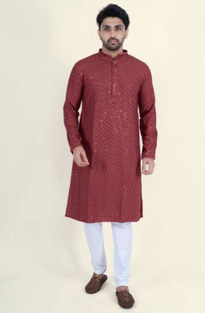 Mens Chikan Kari Kurta