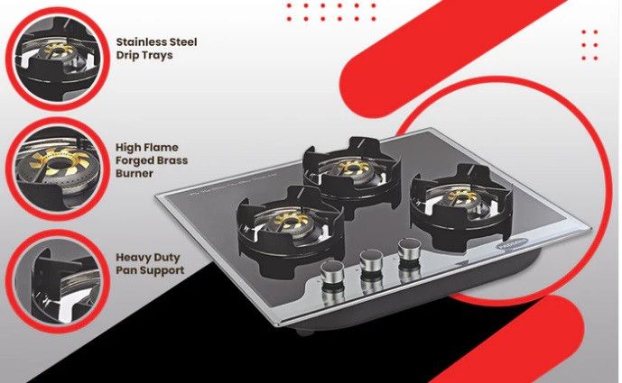 Padmini 3 Burner Gas Hobs 302 Gl Ib Hf