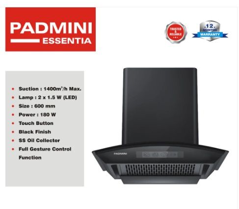 Padmini Electric Chimney Ebony 60 BLDC