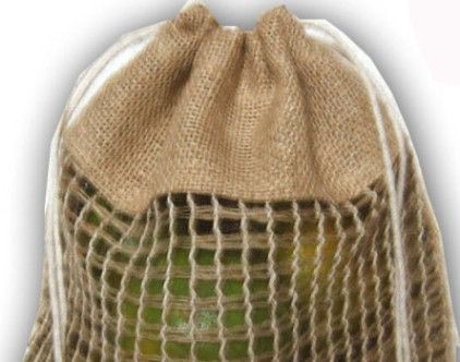 Jute Drawstring Bags With Window 1107