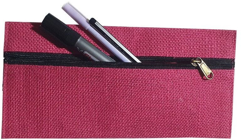 Pink Jute Pencil Cases – Personalized Stationery PC 1008