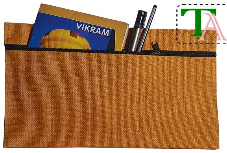 Printed Jute Cotton Pencil Cases Personalized Stationery 1007