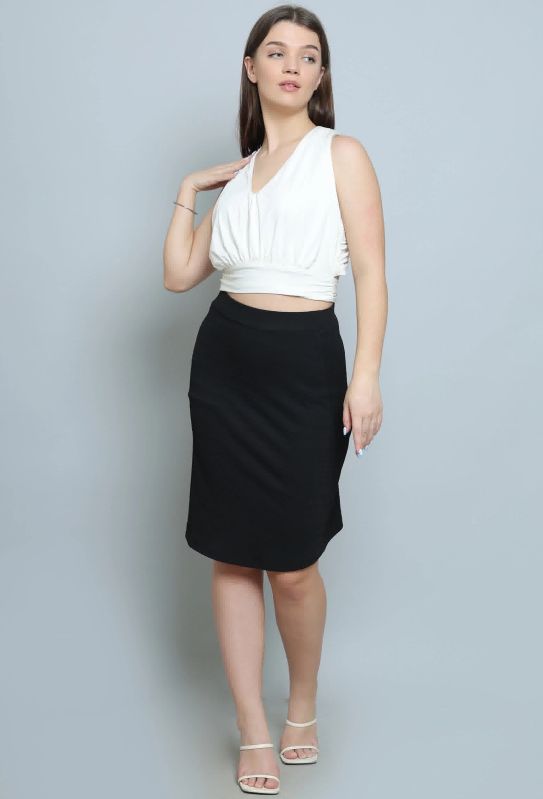 Black Ladder A-line Women Skirt