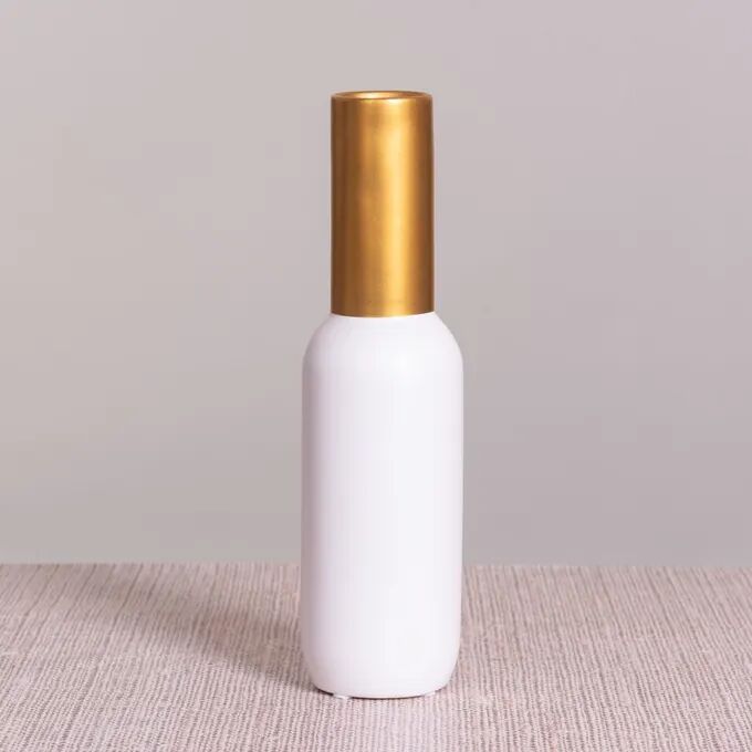 All Of Summer (white/ Gold) Ceramic Vase
