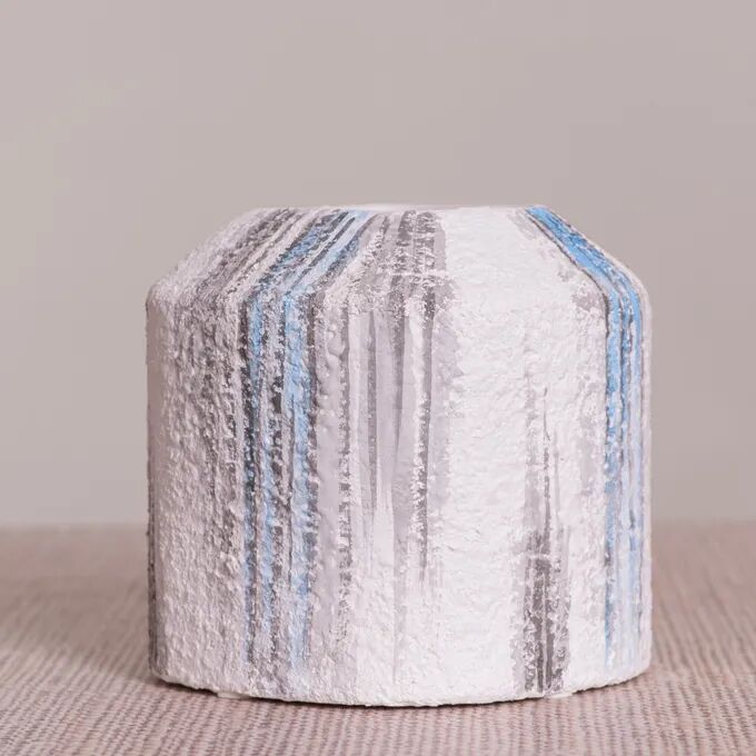 Artists Palette (white/ Black/ Blue) Textured Ceramic Vase