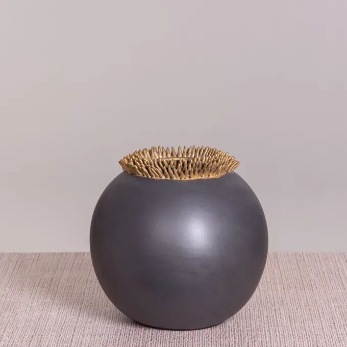 Beloved (grey/ Gold) Ceramic Vase