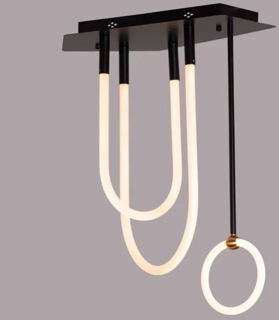 Black White Dimmable LED Remote Control Chandelier