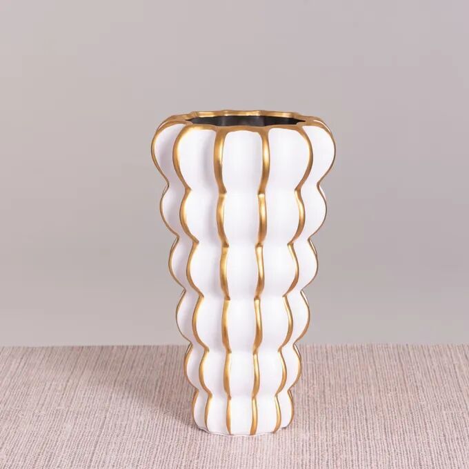 Canal Street (white/ Gold) Ceramic Vase