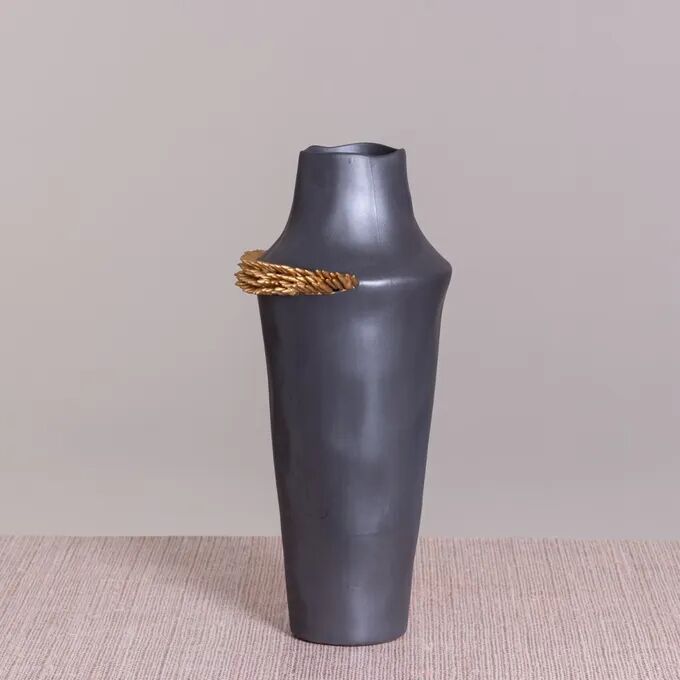 Dare To Care (black/ Gold) Ceramic Vase