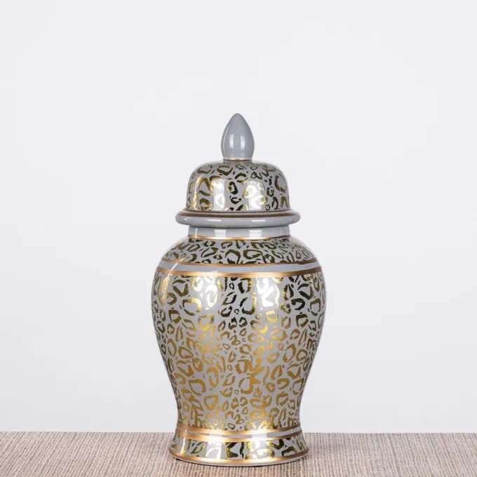 Forest Fire (small, Lavender Grey / Gold) Ceramic Vase