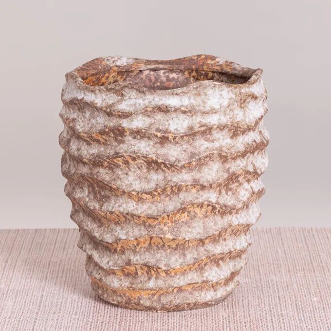 Forklore (long, Fawn / Ash Brown & White) Ceramic Planter