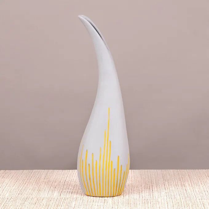 Fortunate (grey/ Yellow) Ceramic Vase