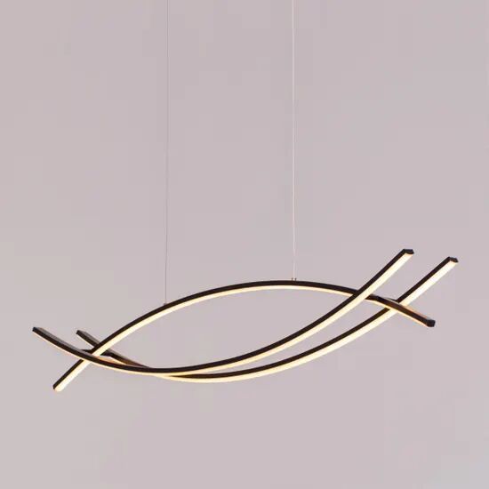 (Large, Black, 3 Color Dimmable LED With Remote Control) Chandelier