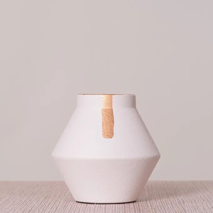 Moonshine (stout, White/gold) Ceramic Vase