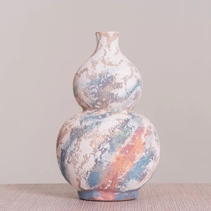 Rare Rainbows (white/ Black/ Blue) Textured Ceramic Vase