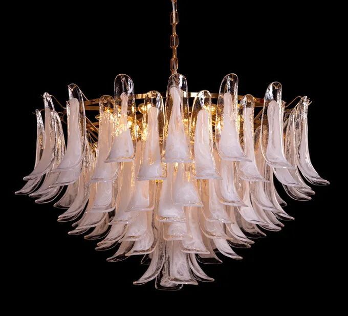 Somewhere In Barcelona (Large, White) Tinted Glass Chandelier