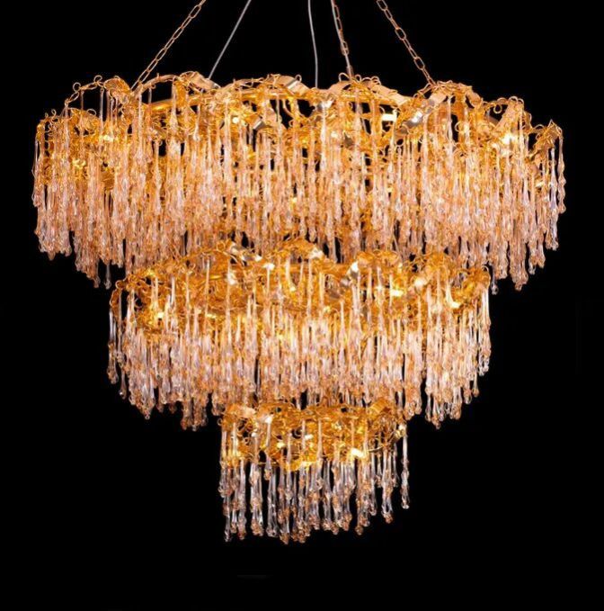 Stardust (large, Gold) 3-Layer Crystal Chandelier