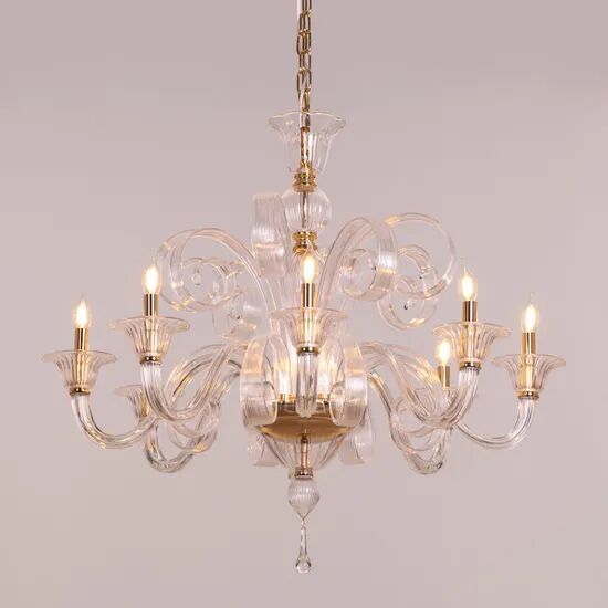 String Of Pearls (Large, Gold) Textured Glass Chandelier