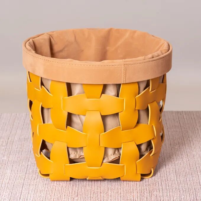 Sunny Side Up (Mustard) Faux Leather Basket