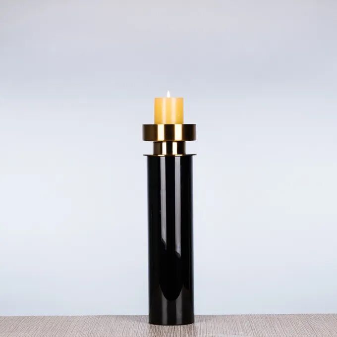 Trust No One (large, Black/gold) Candle Holder