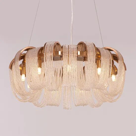 Waves For Days (Medium, Gold) Crystal Chandelier