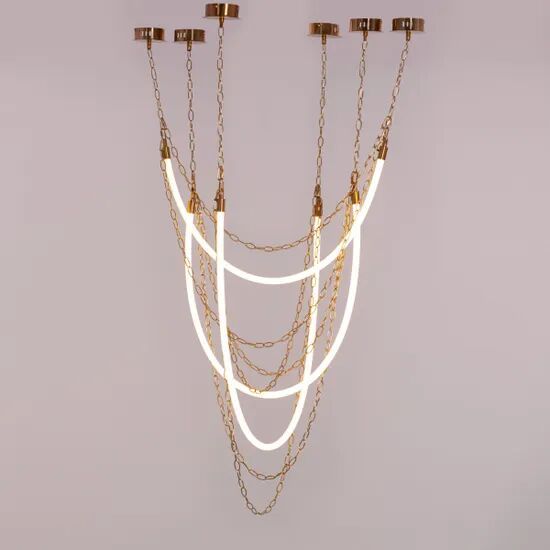 White Stallion (large, Gold, White, 3 Color Built-in LED) Chandelier