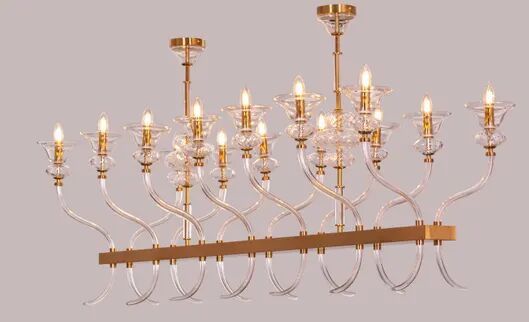 Window Shopping (Large, Gold) Clear Glass Chandelier
