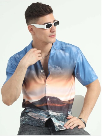 Dusk Skyline Oversized Men Shirts