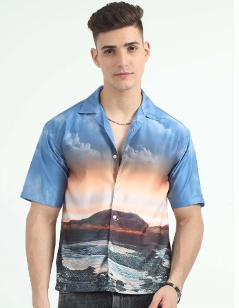 Dusk Skyline Oversized Men Shirts