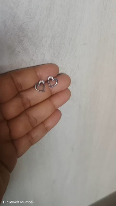 925 Silver Heart Stud Earrings