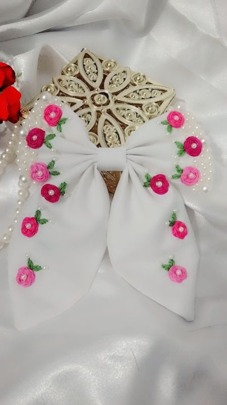 Embroidery Hair Bow